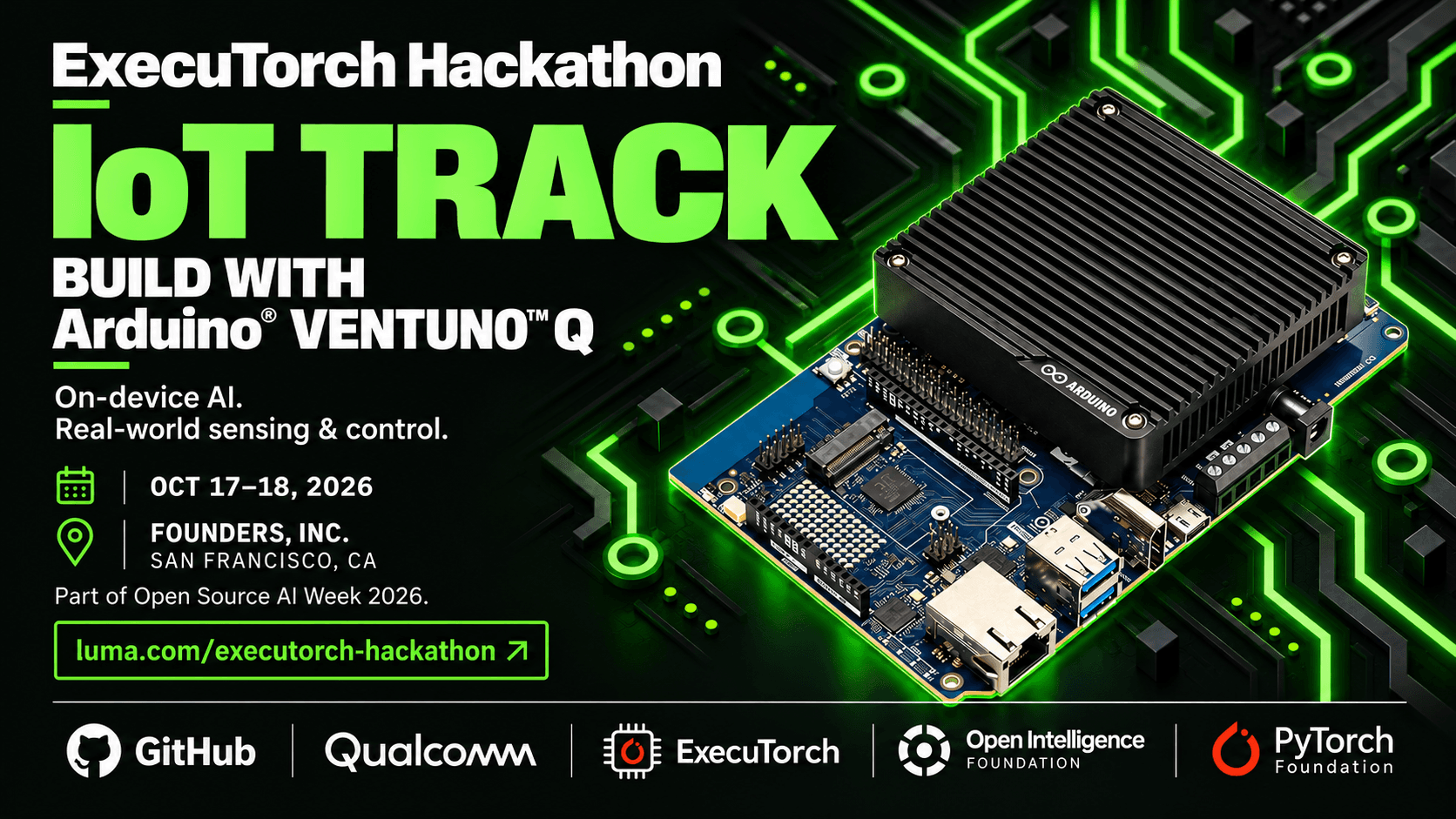 ExecuTorch Hackathon — IoT Track event banner